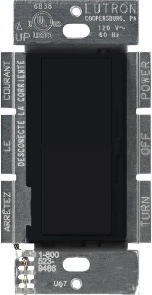 Lutron Diva Dimmer Switch for Incandescent Bulbs, 1000-Watt/Single-Pole Preset, DVSC-10P-MN, Midnight