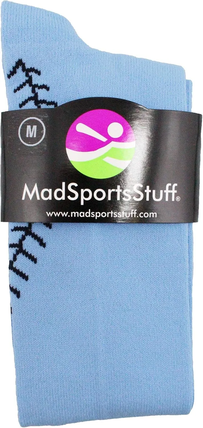 MadSportsStuff Softball Socks with Stitches for Girls and Women Youth and Adult Sizes in Over the Calf Length Kids