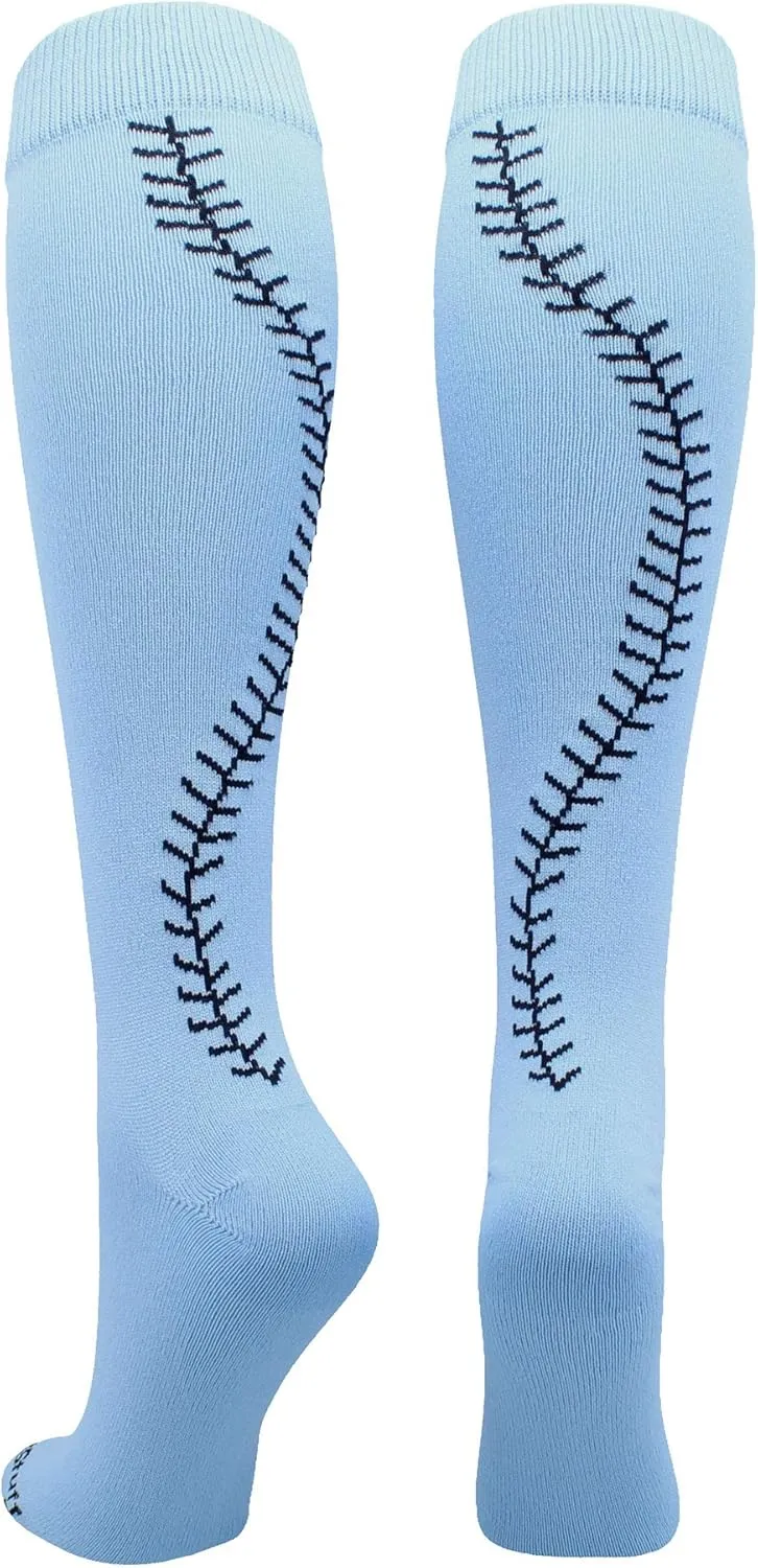 MadSportsStuff Softball Socks with Stitches for Girls and Women Youth and Adult Sizes in Over the Calf Length Kids