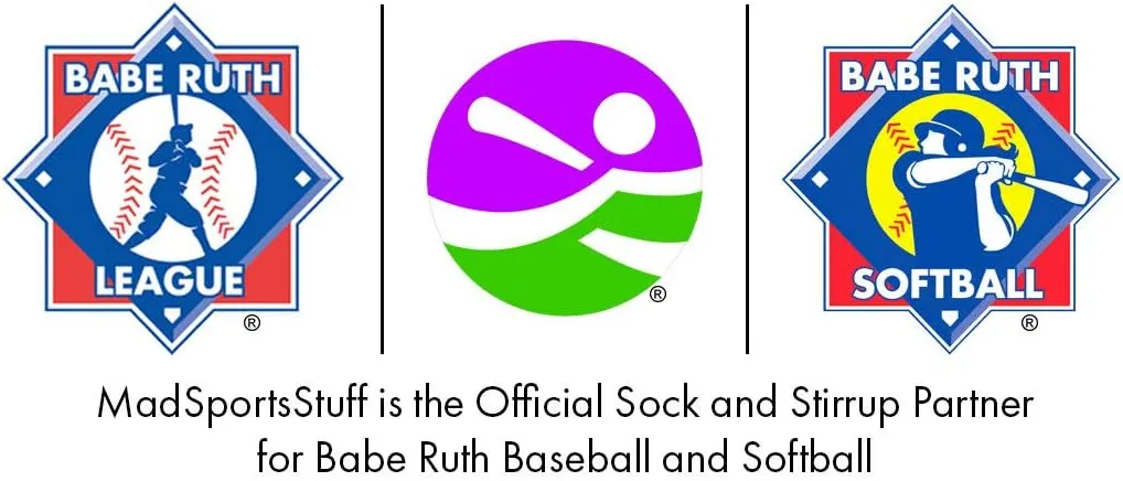 MadSportsStuff Softball Socks with Stitches for Girls and Women Youth and Adult Sizes in Over the Calf Length Kids