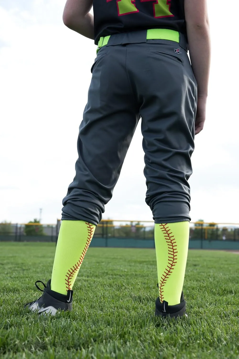 MadSportsStuff Softball Socks with Stitches for Girls and Women Youth and Adult Sizes in Over the Calf Length Kids