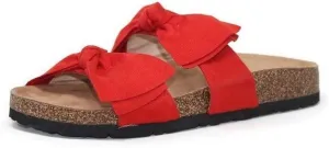 Mata Shoes Women Fashion Slide Sandals Soft Cork Footbed Slip On Bow Slides