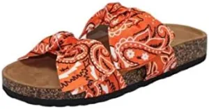 Mata Shoes Women Fashion Slide Sandals Soft Cork Footbed Slip On Bow Slides