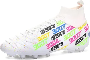 MAUGELY Men's Cleats Firm Ground Soccer Shoes Athletic Lightweight Running Outdoor Turf Comfortable Training Football Shoes