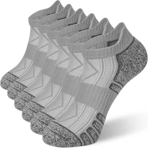 Mens Ankle Socks - 6 Pairs No Show Athletic Running Low Cut Socks with Moisture Wicking & Cushioned Suppor