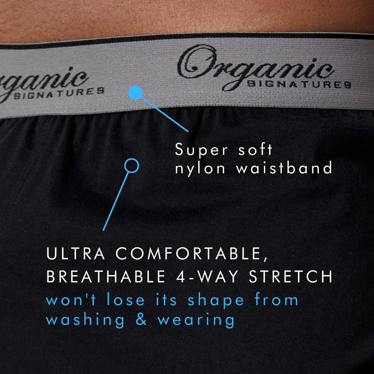 Men's Boxers 100% Organic Cotton, Soft Boxers for Men, 3-Pack