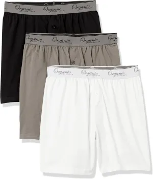 Men's Boxers 100% Organic Cotton, Soft Boxers for Men, 3-Pack