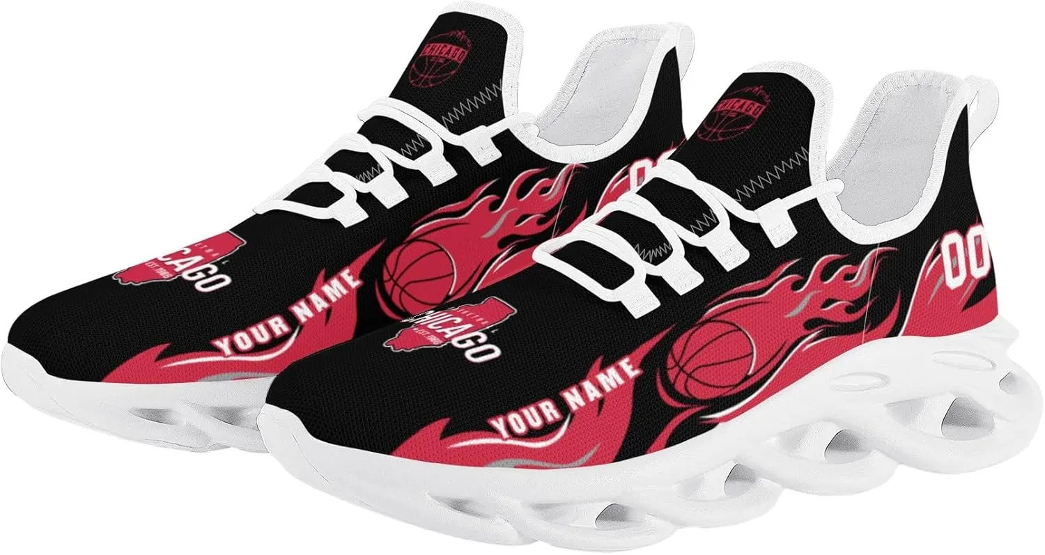 Men's Custom Basketball Flex Control Sneakers Personalized Breathable Fan Gift Name Number Workout Athletic Gym Slip-on Shoes
