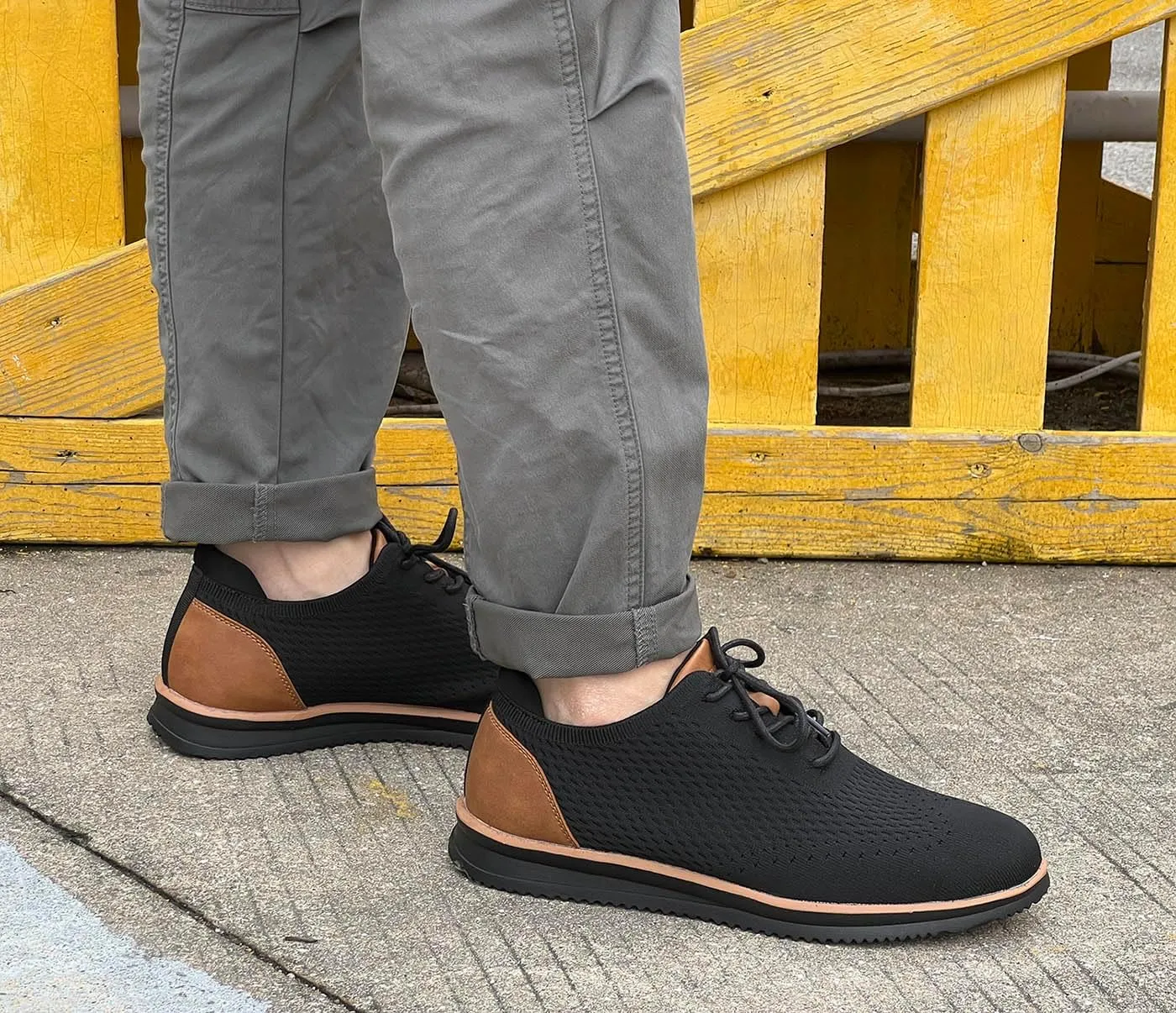 Men's Fashion Dress Sneakers Casual Walking Shoes Business Oxfords Mesh Comfortable Lightweight Breathable Tennis Lace-Up