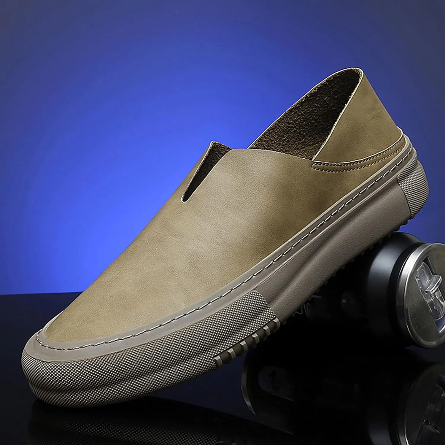 Men's Hollow Soft Sole Slip On Flat Loafers,Handmade Stitching Fashion Casual Outdoor Breathable Lightweight Driving Dress Shoe,Moccasin Cutout Flats