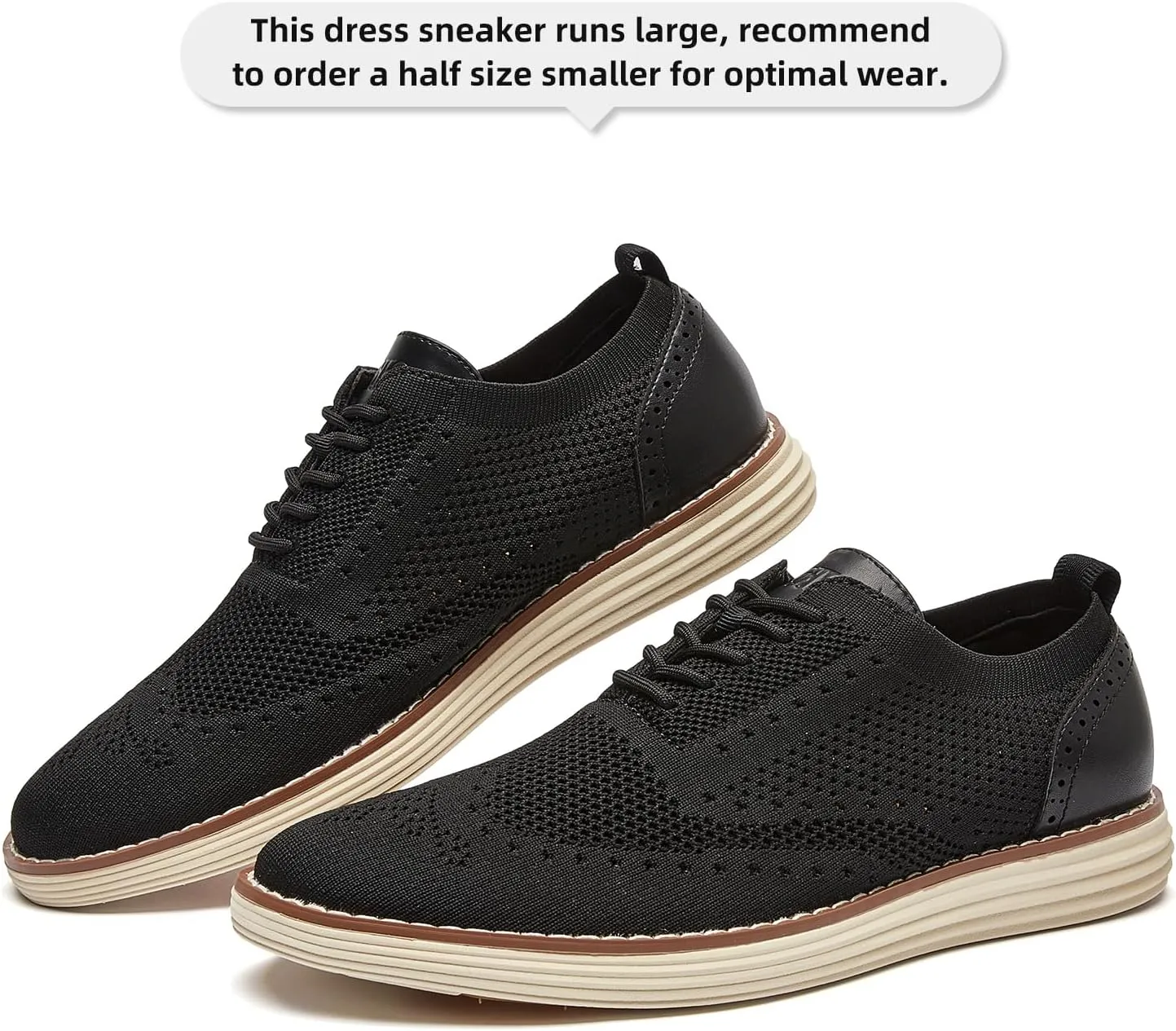 Men's Mesh Dress Sneakers Casual Oxford Shoes Lightweight Walking Shoes Breathable Wingtip Shoes Knit Brogue Sneakers