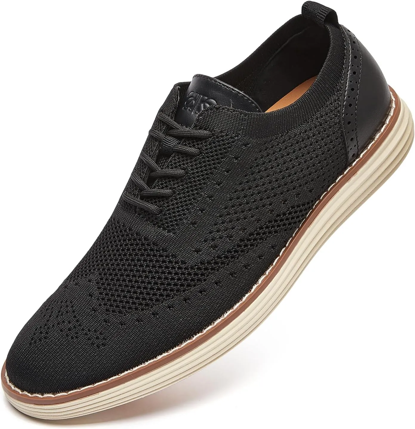 Men's Mesh Dress Sneakers Casual Oxford Shoes Lightweight Walking Shoes Breathable Wingtip Shoes Knit Brogue Sneakers