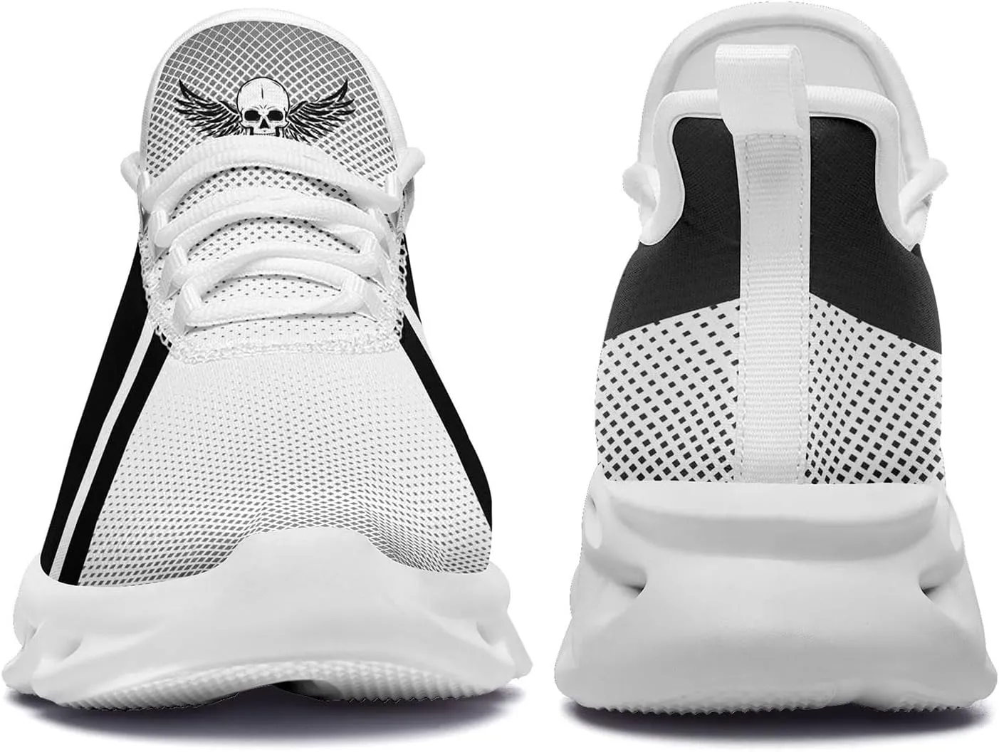 Men's Road Runnig Shoes Non-Slip Lightweight Fashion Skull Rose Walking Sneaker Athletic Cool Cushioned Sport Shoes for Women