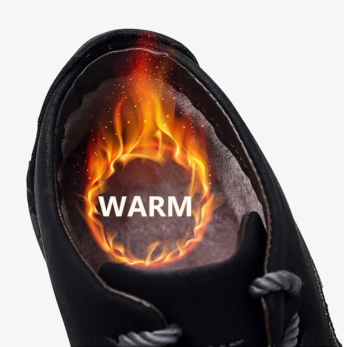 Mens Warm Chukka Boots Leather Fleece Suede Driving Ankle Desert Boot Lightweight Casual Slip-On Loafer Winter Shoes