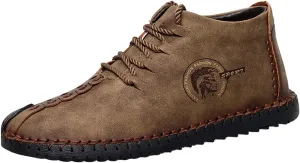 Mens Warm Chukka Boots Leather Fleece Suede Driving Ankle Desert Boot Lightweight Casual Slip-On Loafer Winter Shoes