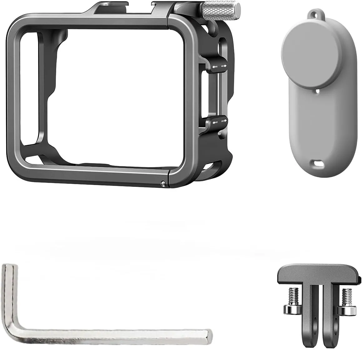 Metal Camera Cage for 360 GO 3 Camera with Double Cold Shoe Mount 2-Claw Adapter Vertical Horizontal Photoshoots