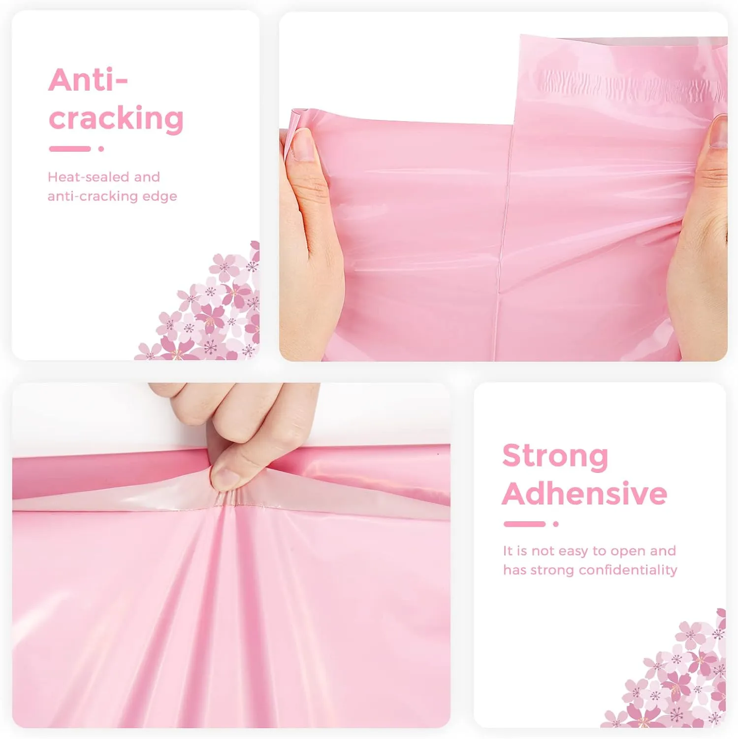 Metronic Poly Mailers 14.5x19 100 PCS, Strong Adhesive Shipping Bags for Clothing, Large Shipping Envelopes for Small Businesses, Waterproof Mailers Poly Bags for Shipping, Packages Bags Light Pink
