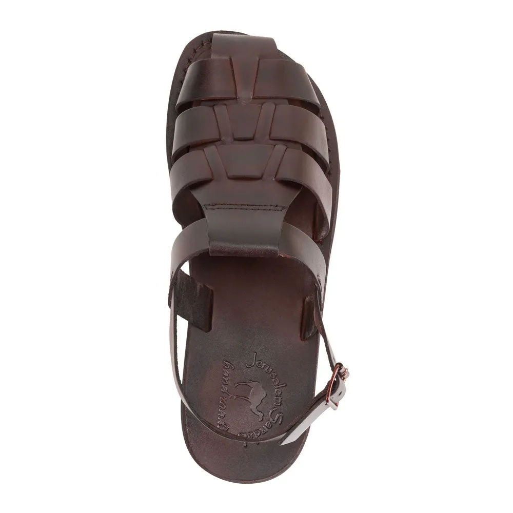 Michael - Slingback Leather Fisherman Sandal | Brown