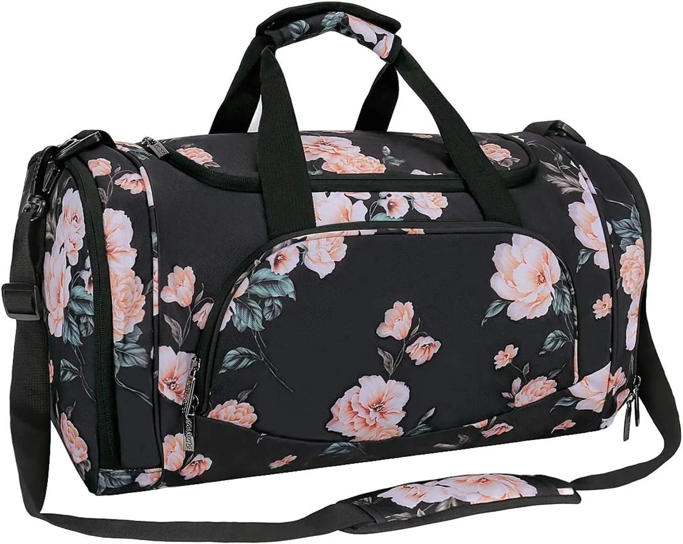 MOSISO Sports Duffel Peony Gym Bag with Shoe Compartment for Men/Women Dance Travel Weekender