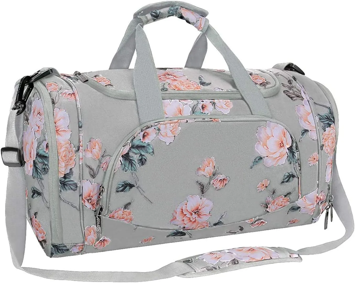 MOSISO Sports Duffel Peony Gym Bag with Shoe Compartment for Men/Women Dance Travel Weekender