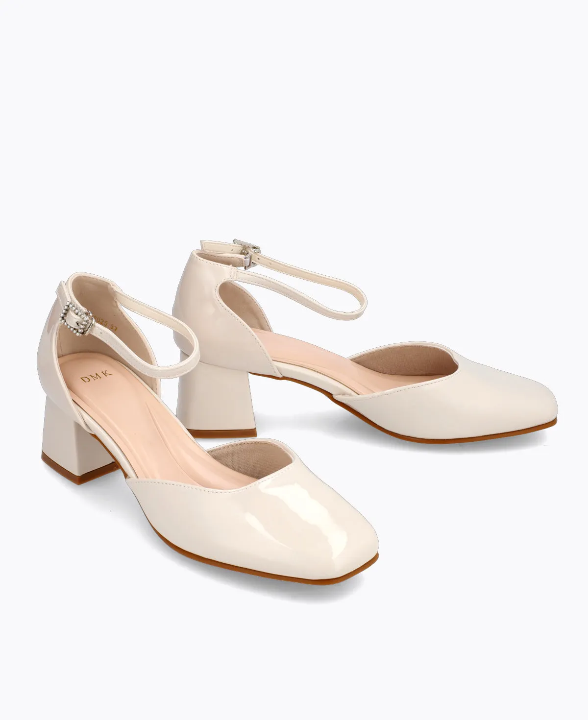 Natalia Block Heel Pumps - Beige