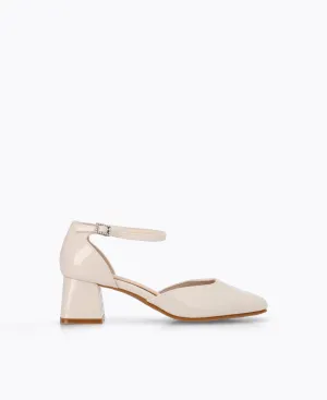 Natalia Block Heel Pumps - Beige