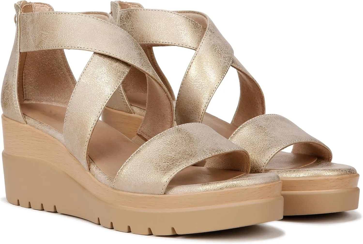 Naturalizer Soul Women's Goodtimes Crisscross Strappy Wedge Sandal