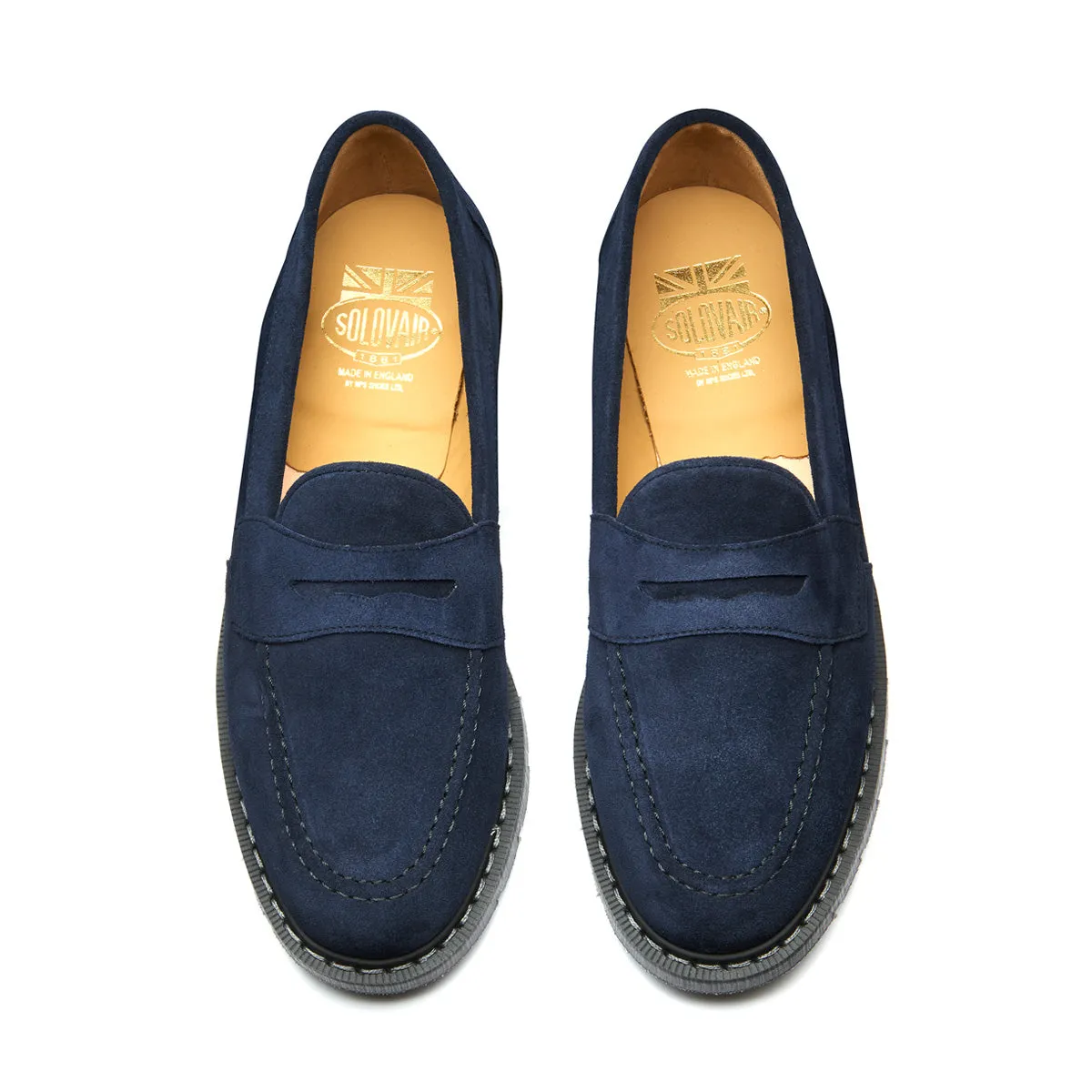 Navy Suede Penny Loafer