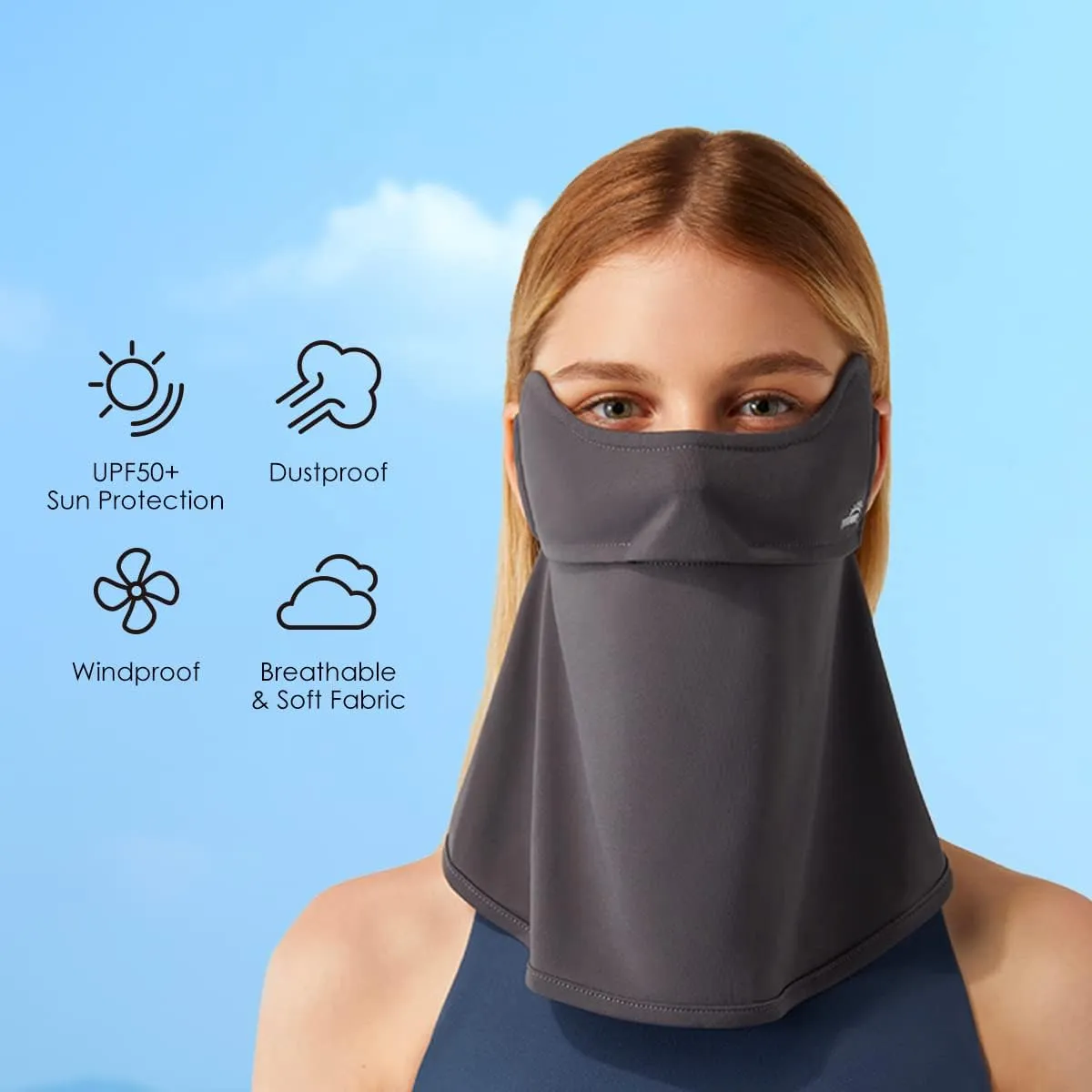 Neck Gaiter Face Scarf Cover Sun Protection Balaclava Cloth Bandanas with Ear Loops 19SSF018