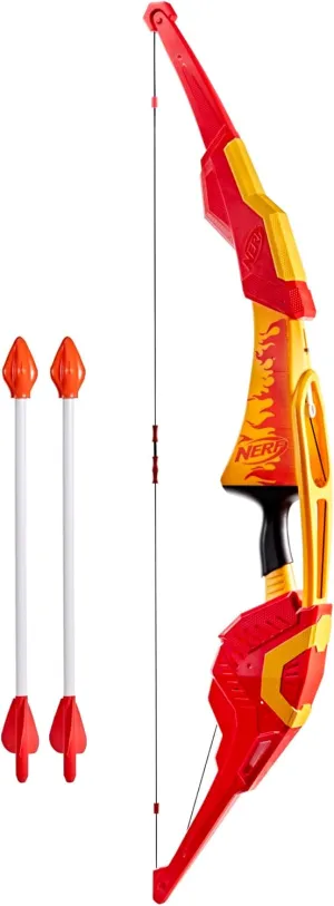 NERF Pyrostrike Megabow, 42-Inch Bow Fires Arrows Up to 105 Feet, 2 Arrows with Soft Tips, Kids Outdoor Toys & Gifts, Ages 10  (Amazon Exclusive)