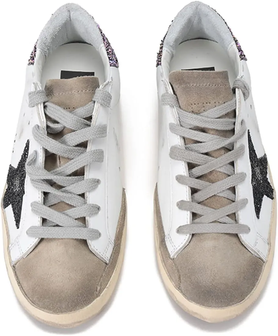 nesho Sneakers for Men Retro Breathable Lightweight Hard-Wearing Sport Shoes Casual Leather Trainers