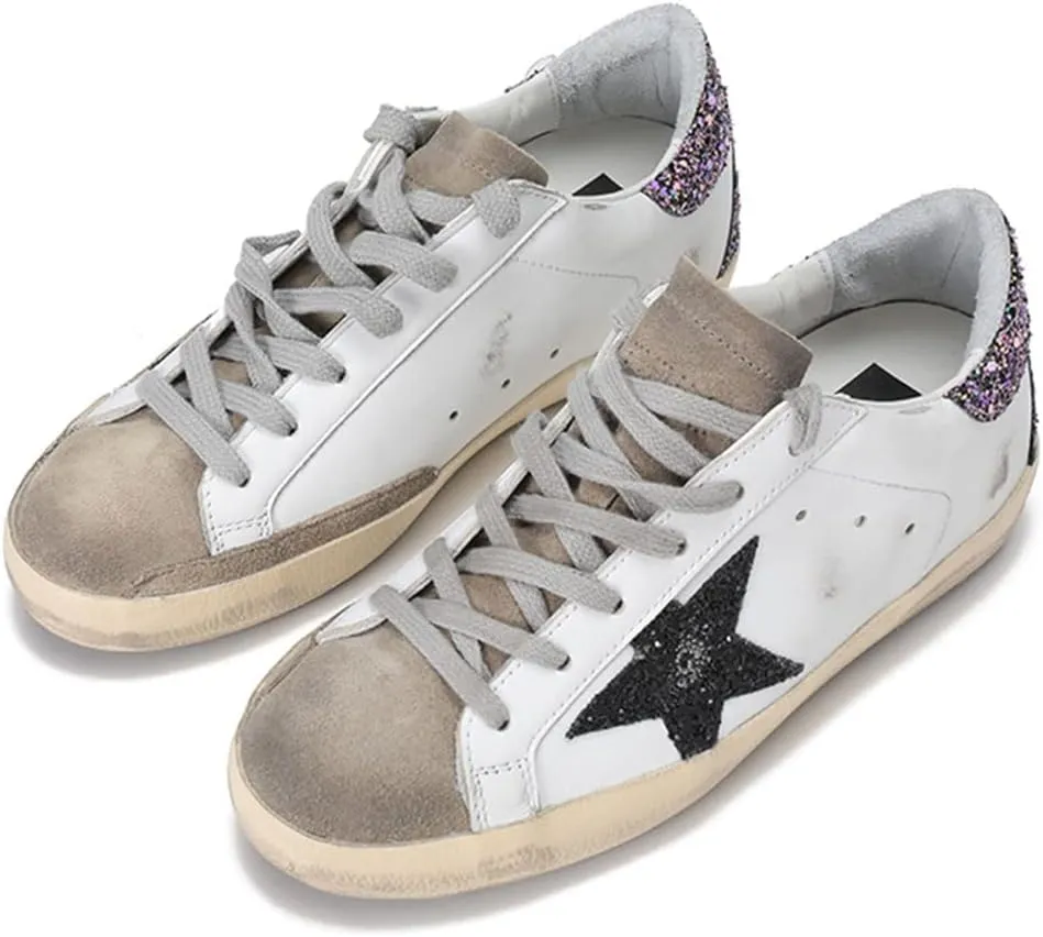 nesho Sneakers for Men Retro Breathable Lightweight Hard-Wearing Sport Shoes Casual Leather Trainers