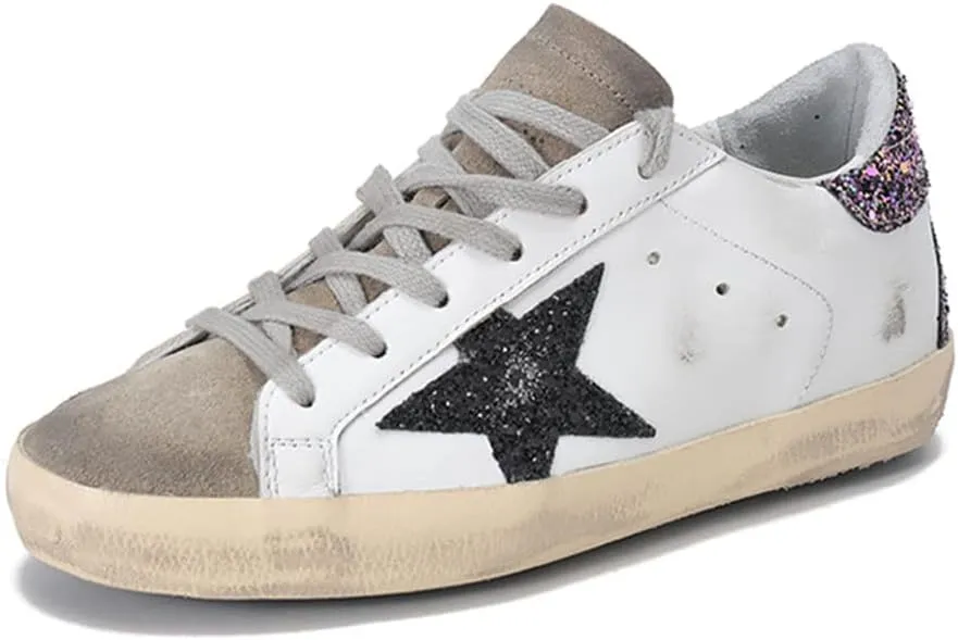 nesho Sneakers for Men Retro Breathable Lightweight Hard-Wearing Sport Shoes Casual Leather Trainers
