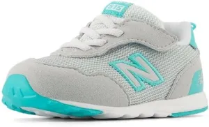 New Balance Baby 515 V1 New-b Hook and Loop Sneaker, Concrete/Cyber Jade, 4 US Unisex Infant
