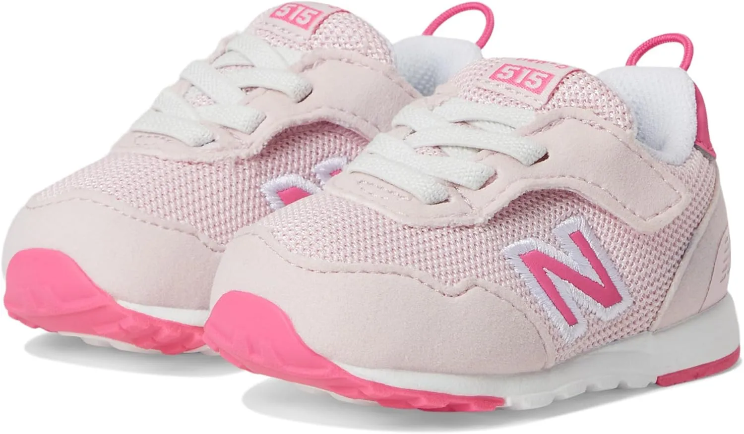New Balance Baby 515 V1 New-b Hook and Loop Sneaker, Rose Sugar/Dragon Berry, 2 Wide US Unisex Infant