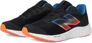 New Balance KIds Arishi Fresh Foam v4 Sneaker, BLACK/BLUE AGATE/BLAZE ORANGE, 6.5 M Big Kid (8-12 Years)