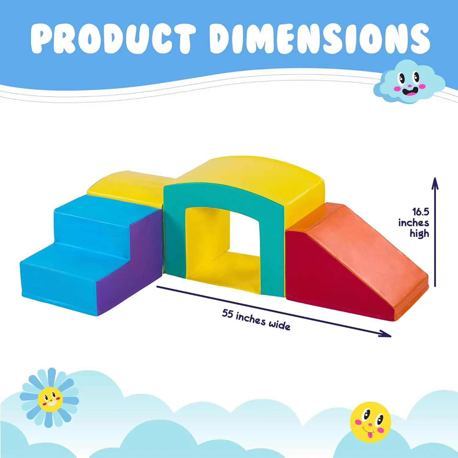 New Bounce Toddler Climbing Toys - Soft Play Set for Kids - Foam Climbing Blocks - Safe Soft Gym Equipment - Great for All Ages
