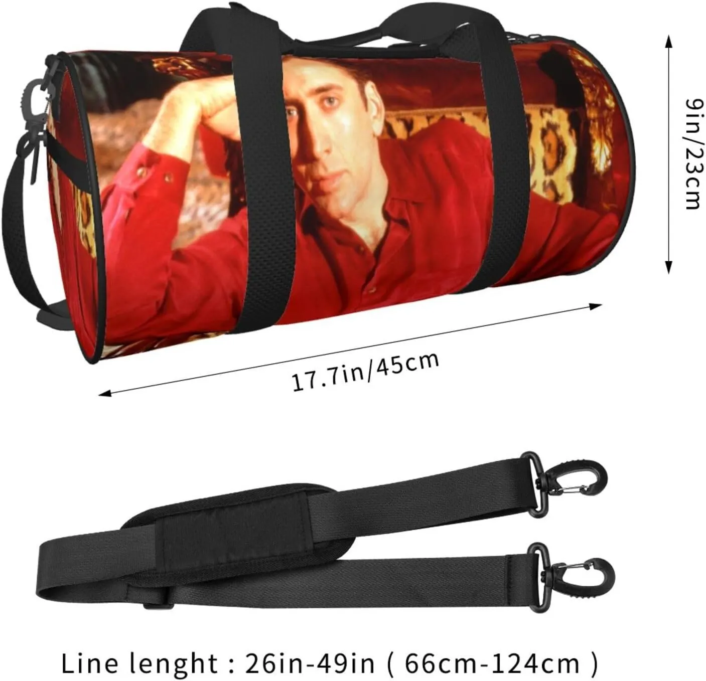 Nic-olas Cage Gym Bag for Women and Men, Gyms Waterproof Dufflebag Lightweight Carryon Gymbag