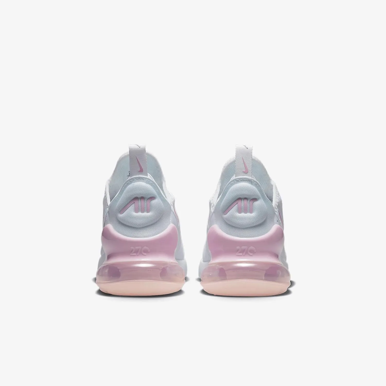 Nike Air Max 270 Big Kids' Shoes (943345-122, White/Light Smoke Grey/Pink Foam)
