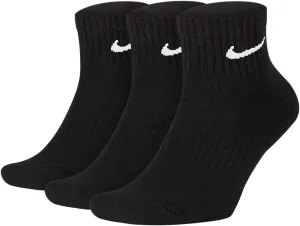 Nike Everyday Lightweight Ankle Training Socks (3 Pair) (Black/White, L)