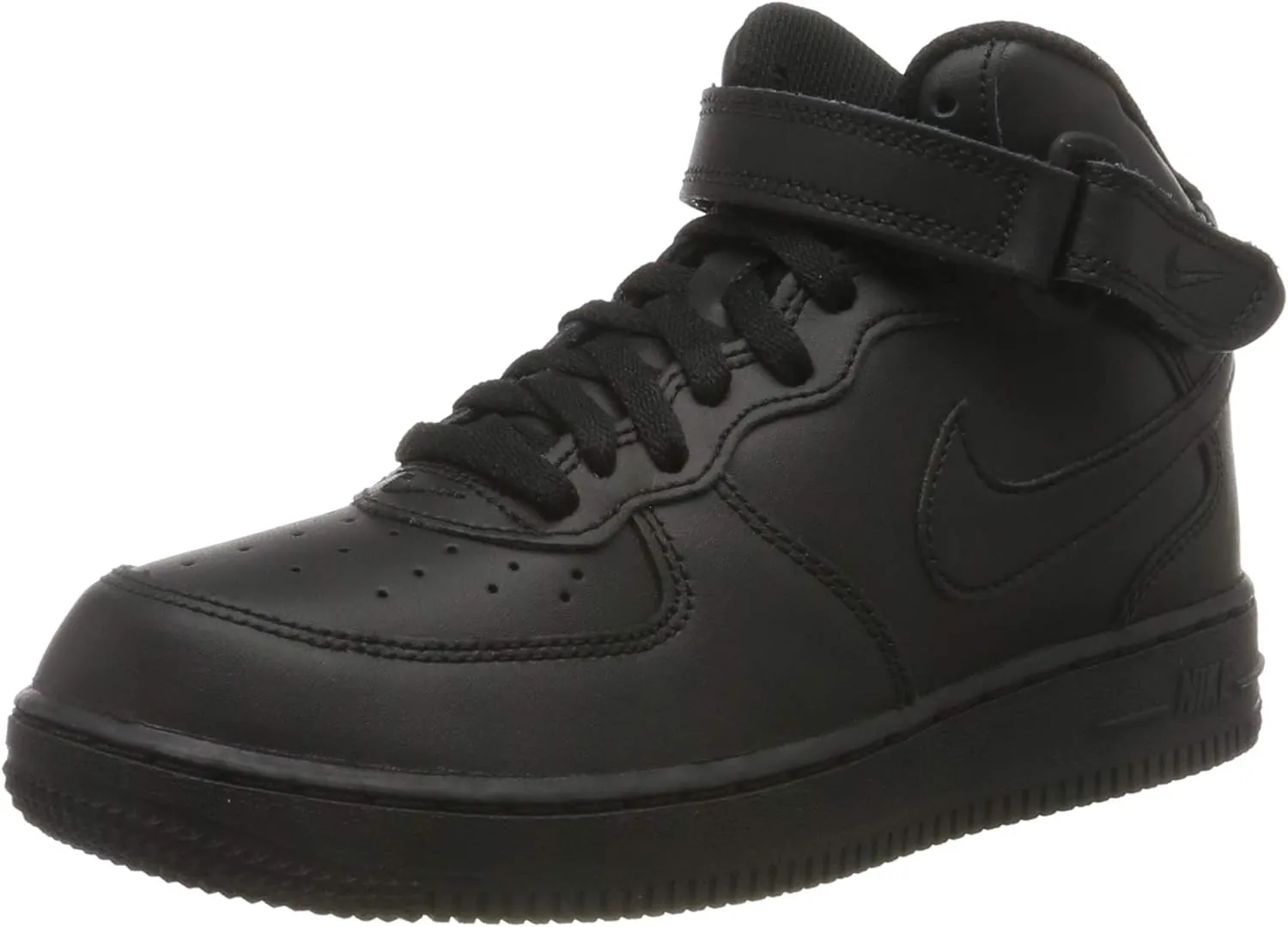 Nike Kids Force 1 Mid (PS) Black/Black Basketball Shoe 12.5 Kids US