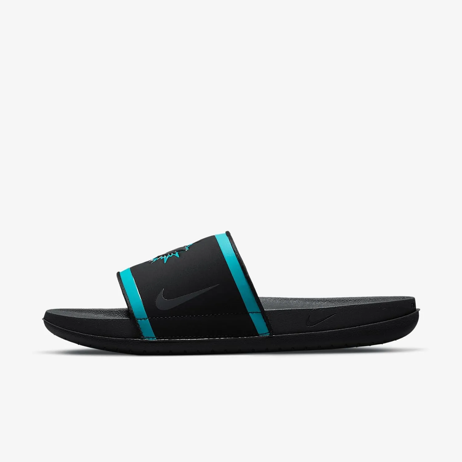 Nike Offcourt Miami Dolphins Slide (DD0520-001, Black/Turbo Green/Brilliant Orange/Anthracite)