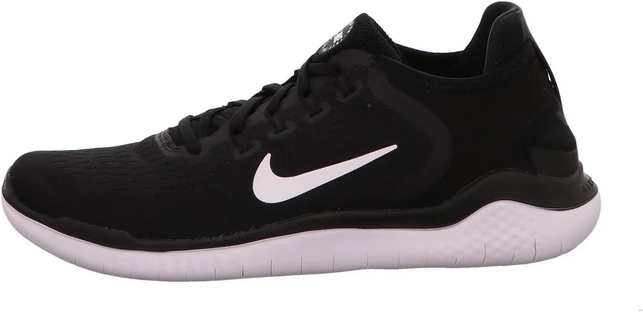 Nike Women's Free RN 2018 Black/White Running Shoe 7 US