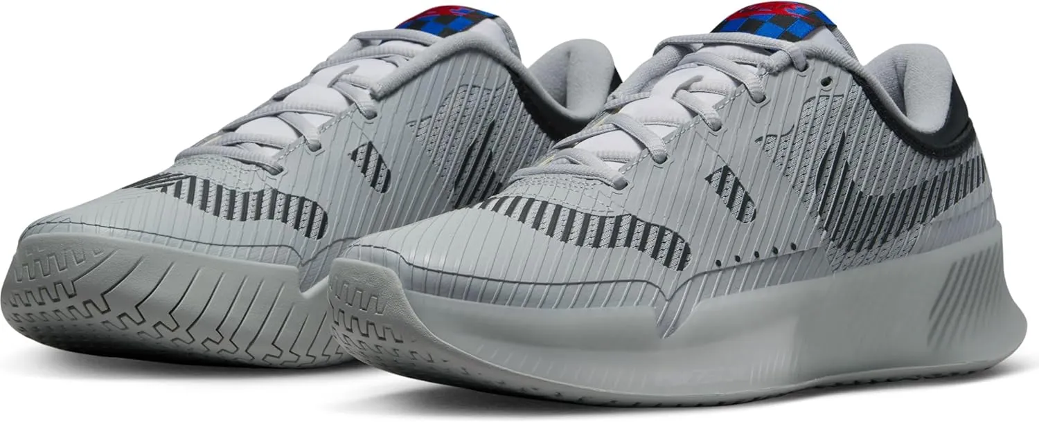 NikeCourt Air Zoom Vapor 11 Attack Men's Shoes (FN2152-001, Light Smoke Grey/White/Signal Blue/Black)