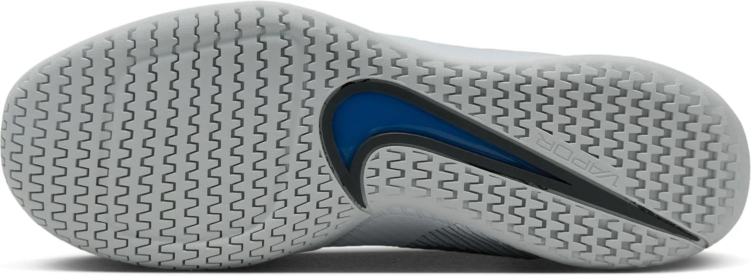 NikeCourt Air Zoom Vapor 11 Attack Men's Shoes (FN2152-001, Light Smoke Grey/White/Signal Blue/Black)