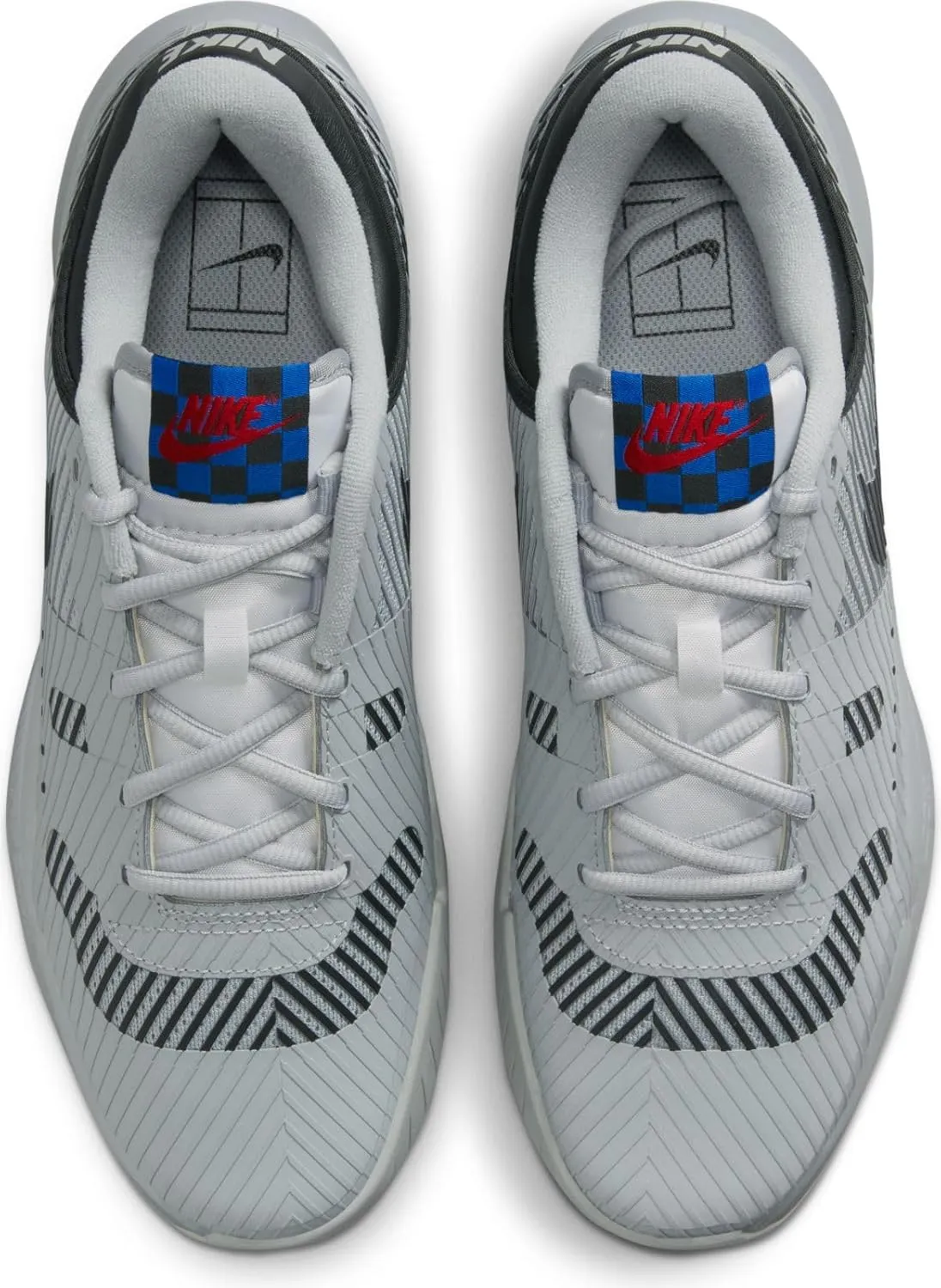 NikeCourt Air Zoom Vapor 11 Attack Men's Shoes (FN2152-001, Light Smoke Grey/White/Signal Blue/Black)