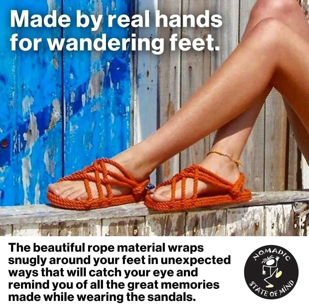 Nomadic State of Mind JC Sandal with Sole – Handmade Adjustable Rope Shoes – Vegan Friendly – for Men & Women
