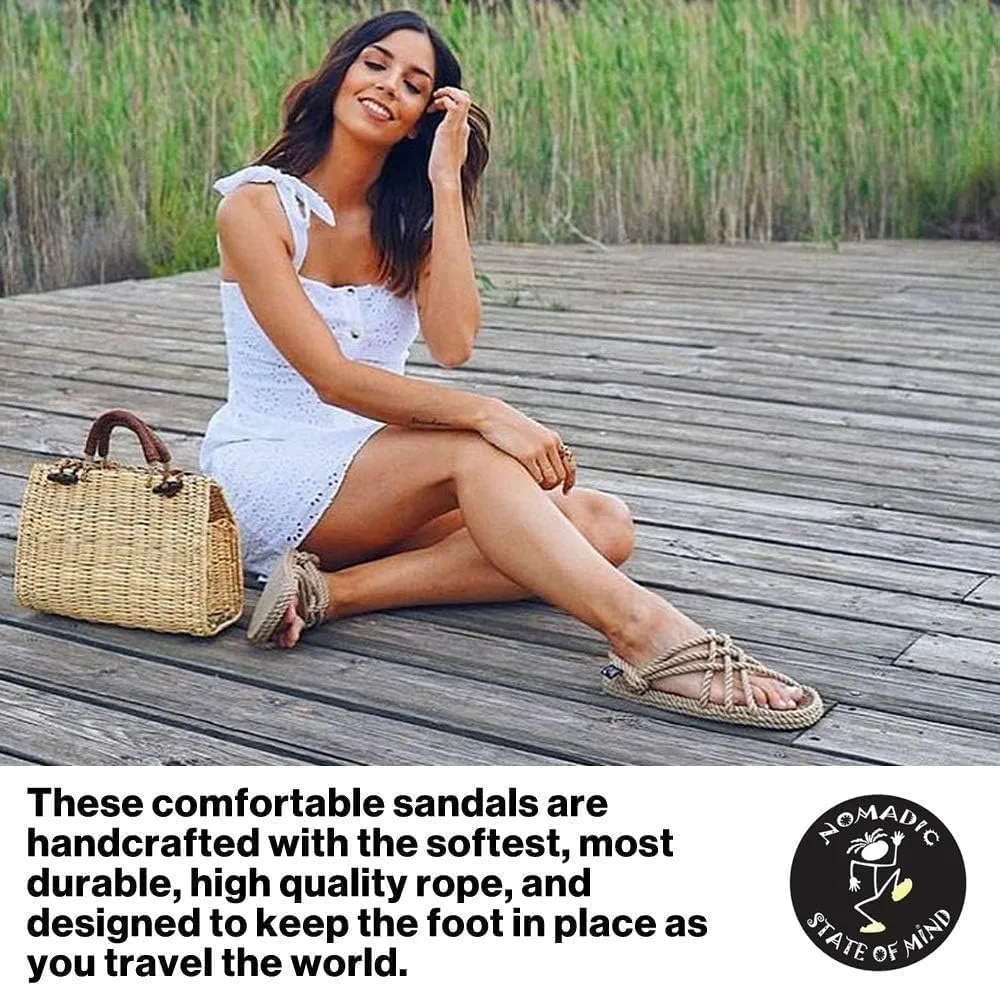 Nomadic State of Mind JC Sandal with Sole – Handmade Adjustable Rope Shoes – Vegan Friendly – for Men & Women