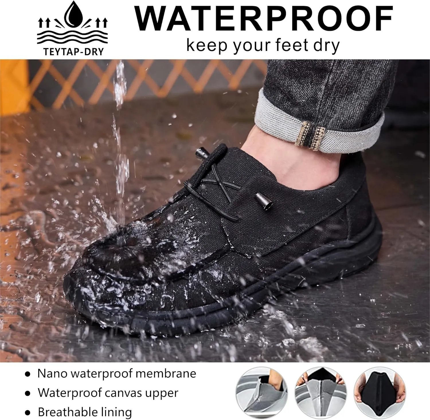 Non Slip Waterproof Work Shoes for Men Women丨Slip-On Lightweight Casual Walking Loafers