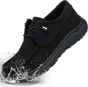 Non Slip Waterproof Work Shoes for Men Women丨Slip-On Lightweight Casual Walking Loafers